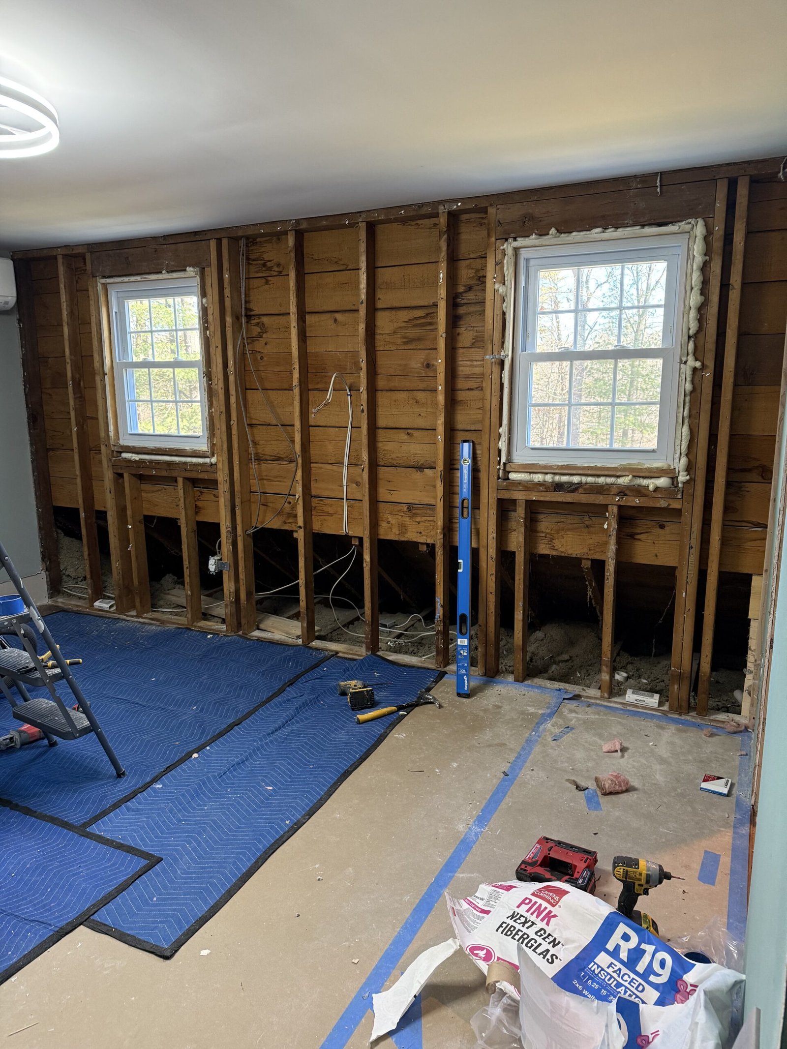 Second view of the existing room before expansion in Boxford Massachusetts