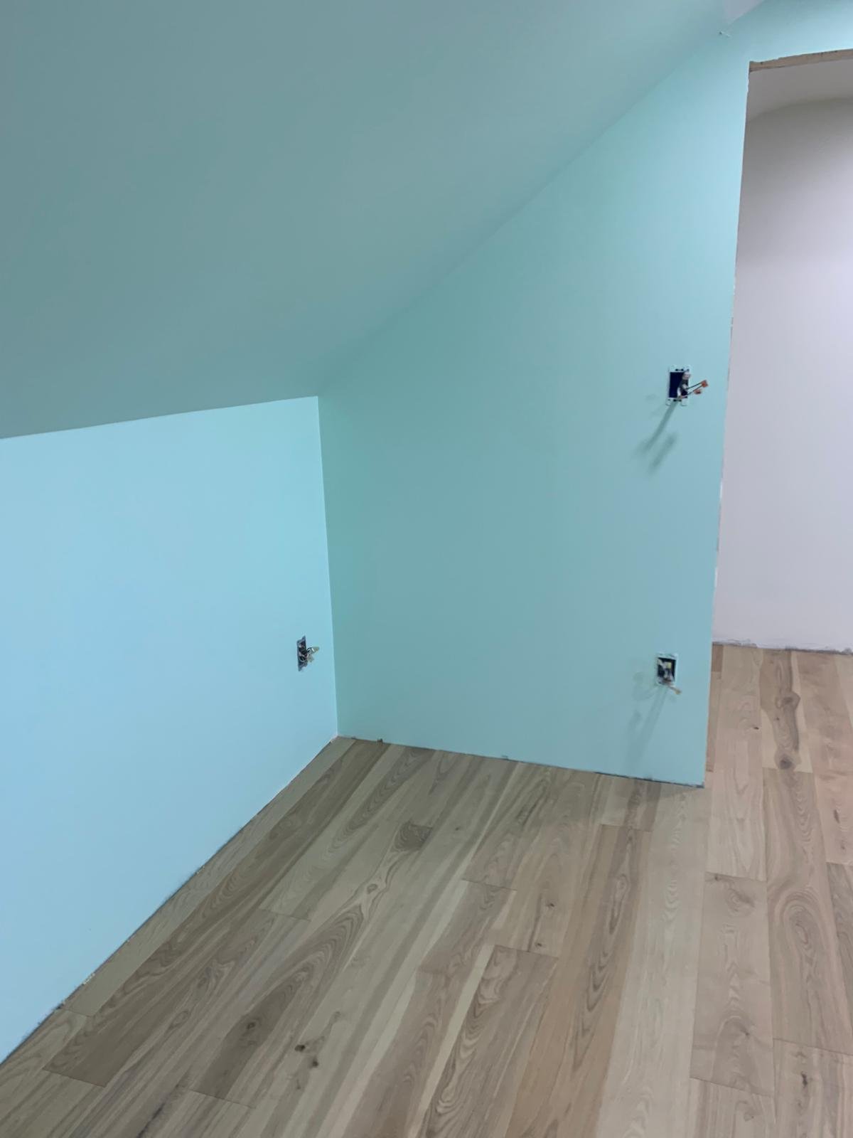 Painted walls and new flooring in the rebuilt Boxford room