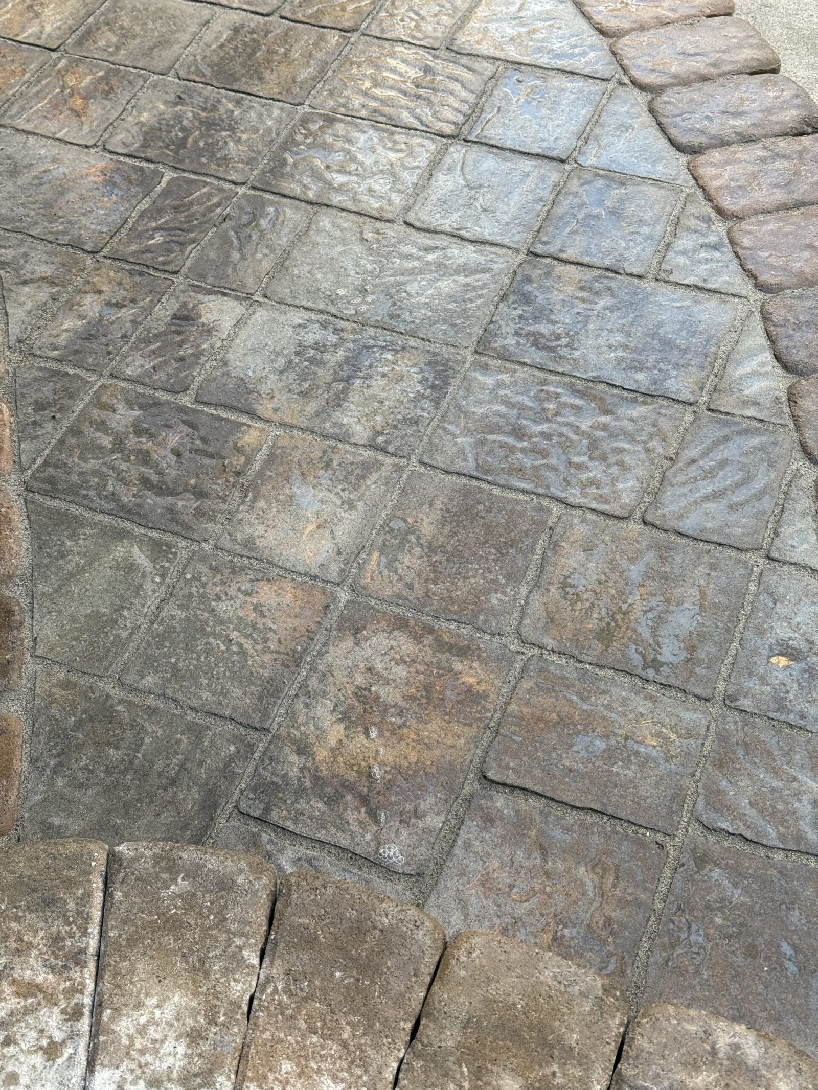Detailed view of the finished paver field in Dover Massachusetts