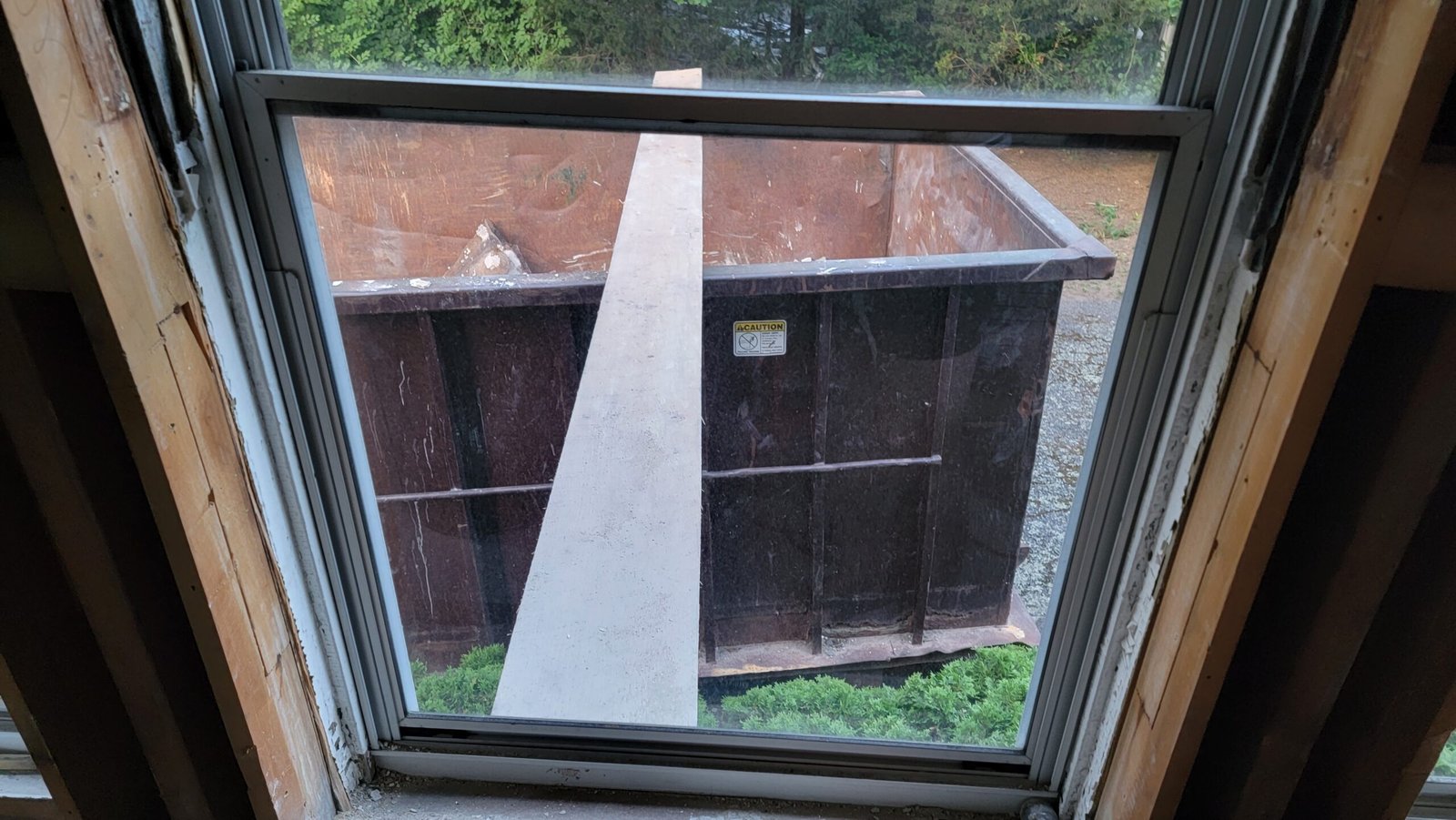 Window opening exposed during reconstruction of a Marblehead Massachusetts office
