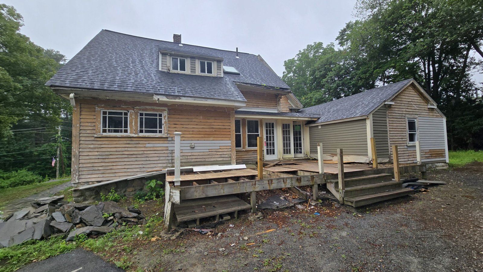 Exterior condition and cleared deck area when NERP took over in Wayland Massachusetts, photograph 2