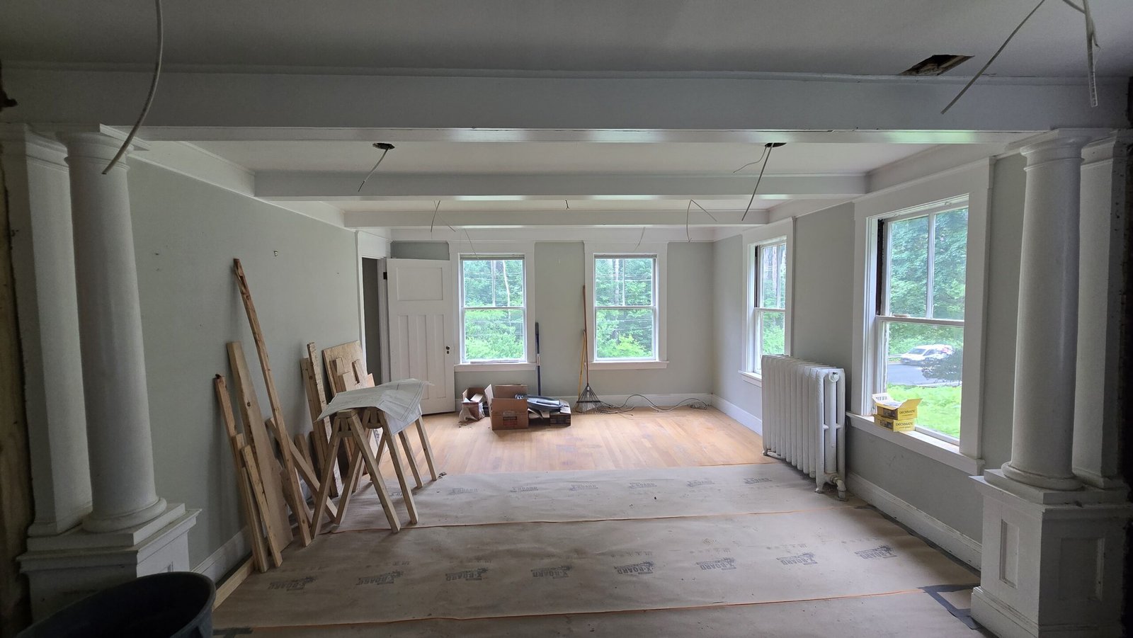 Incomplete interior living space when NERP took over in Wayland Massachusetts, photograph 1