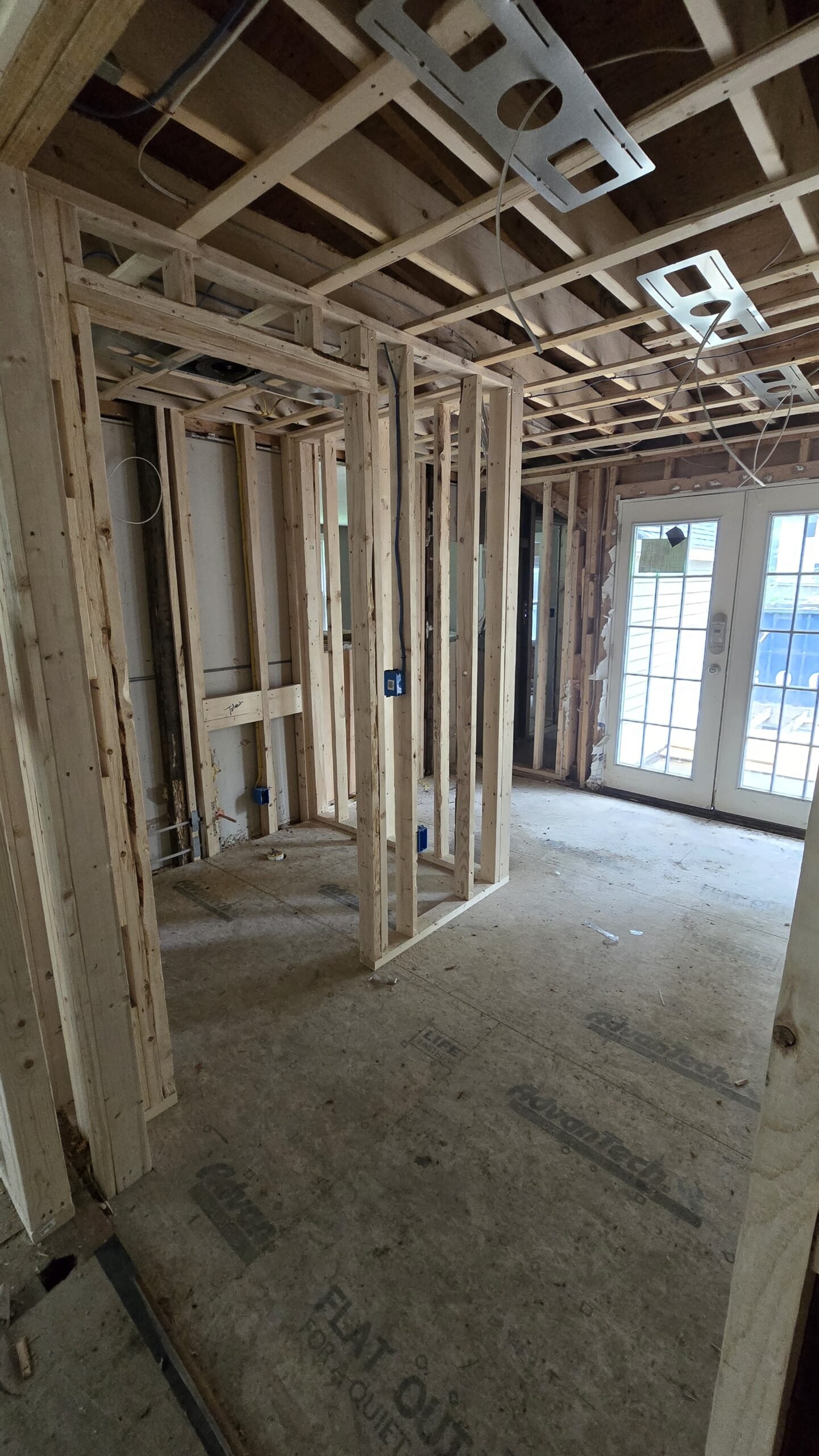 Exposed framing and partially demolished room when NERP took over in Wayland Massachusetts, photograph 2