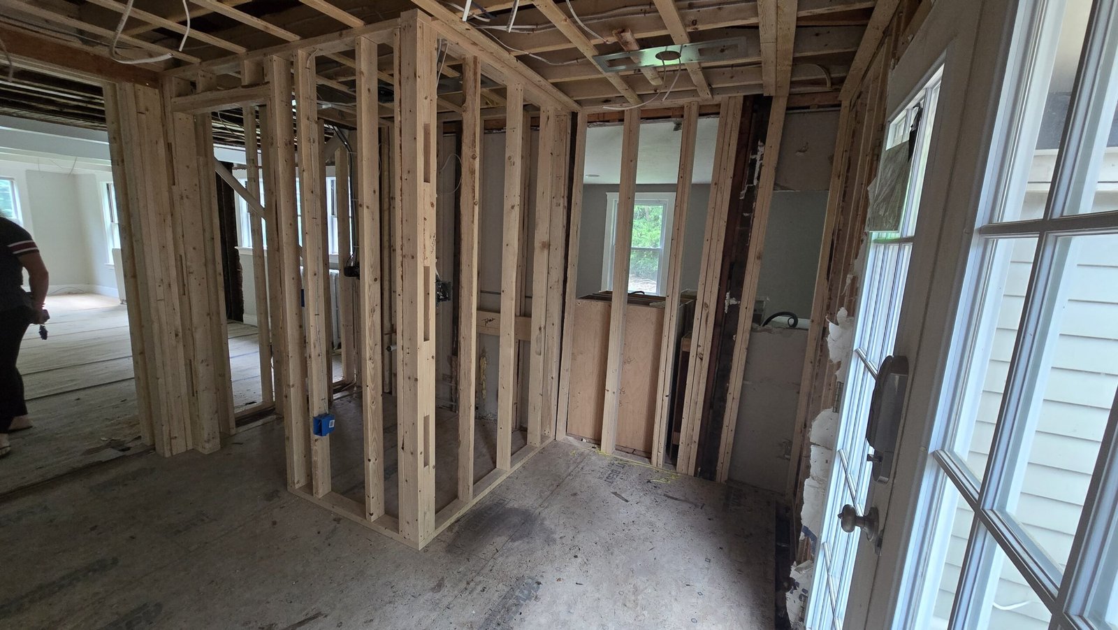 Exposed framing and partially demolished room when NERP took over in Wayland Massachusetts, photograph 3