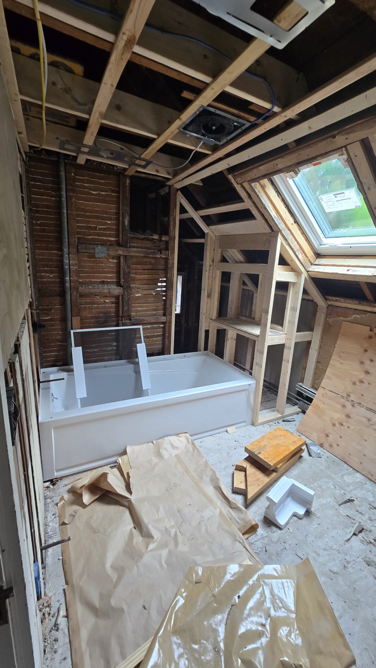 Exposed framing and partially demolished room when NERP took over in Wayland Massachusetts, photograph 7