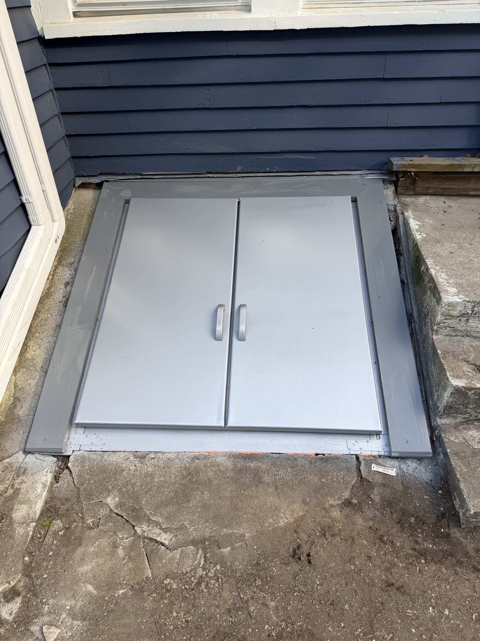 Exterior basement bulkhead access reconstruction in Wayland Massachusetts, photograph 6