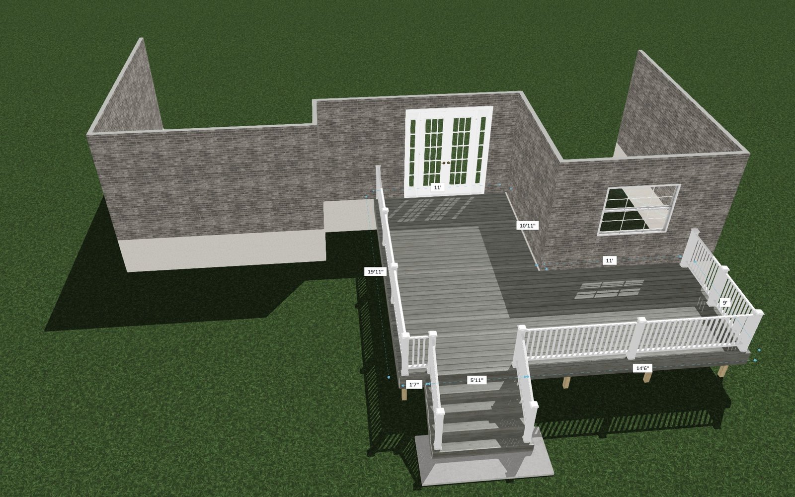 Deck design concept for the Wayland Massachusetts renovation, photograph 1