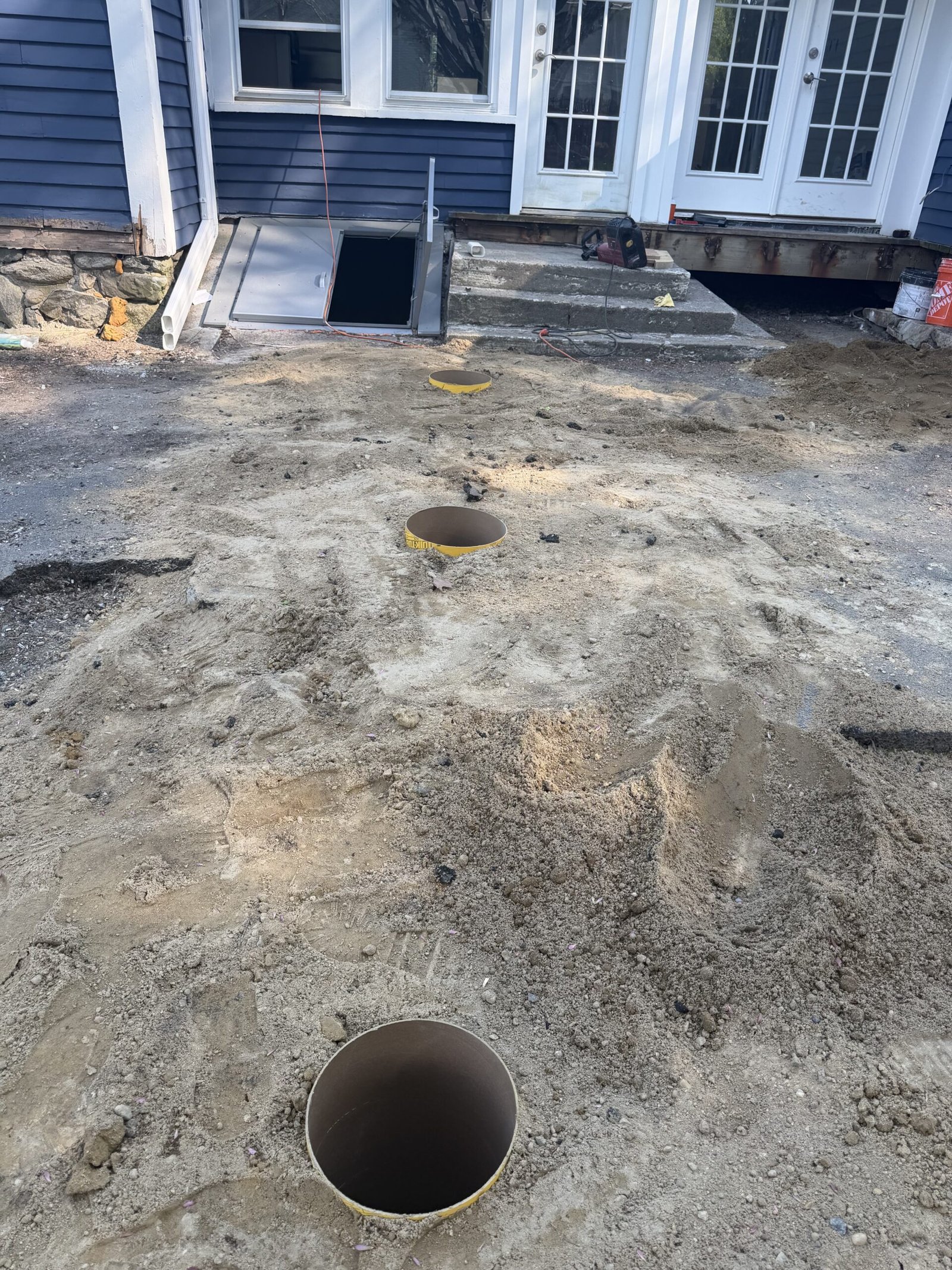 Wayland deck construction stage from site preparation through finished deck in Wayland Massachusetts, photograph 2