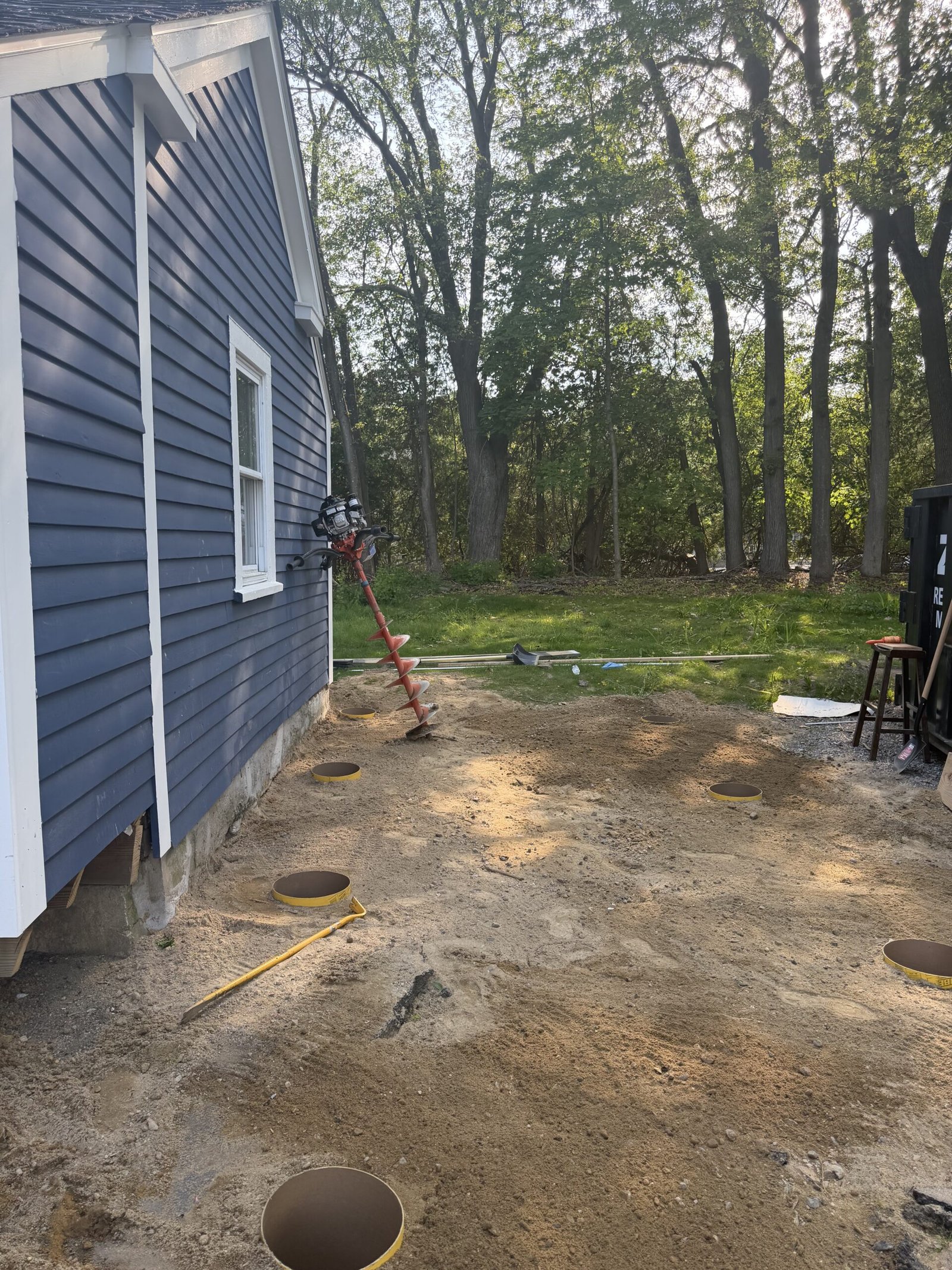 Cleared site after old deck removal in Wayland Massachusetts, photograph 4