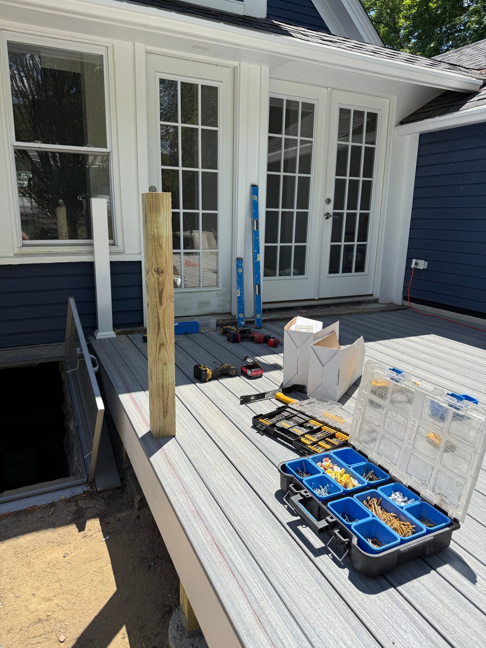New decking installed during a Wayland Massachusetts deck construction project, photograph 4