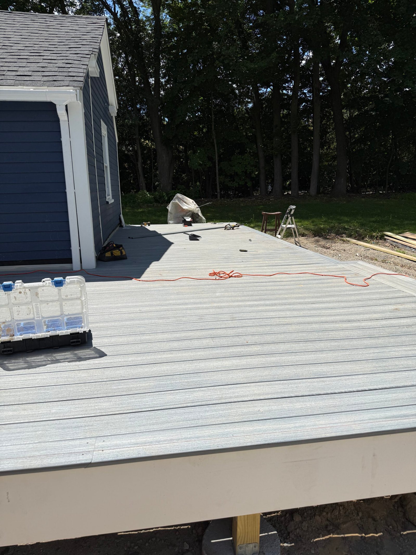 New decking installed during a Wayland Massachusetts deck construction project, photograph 5