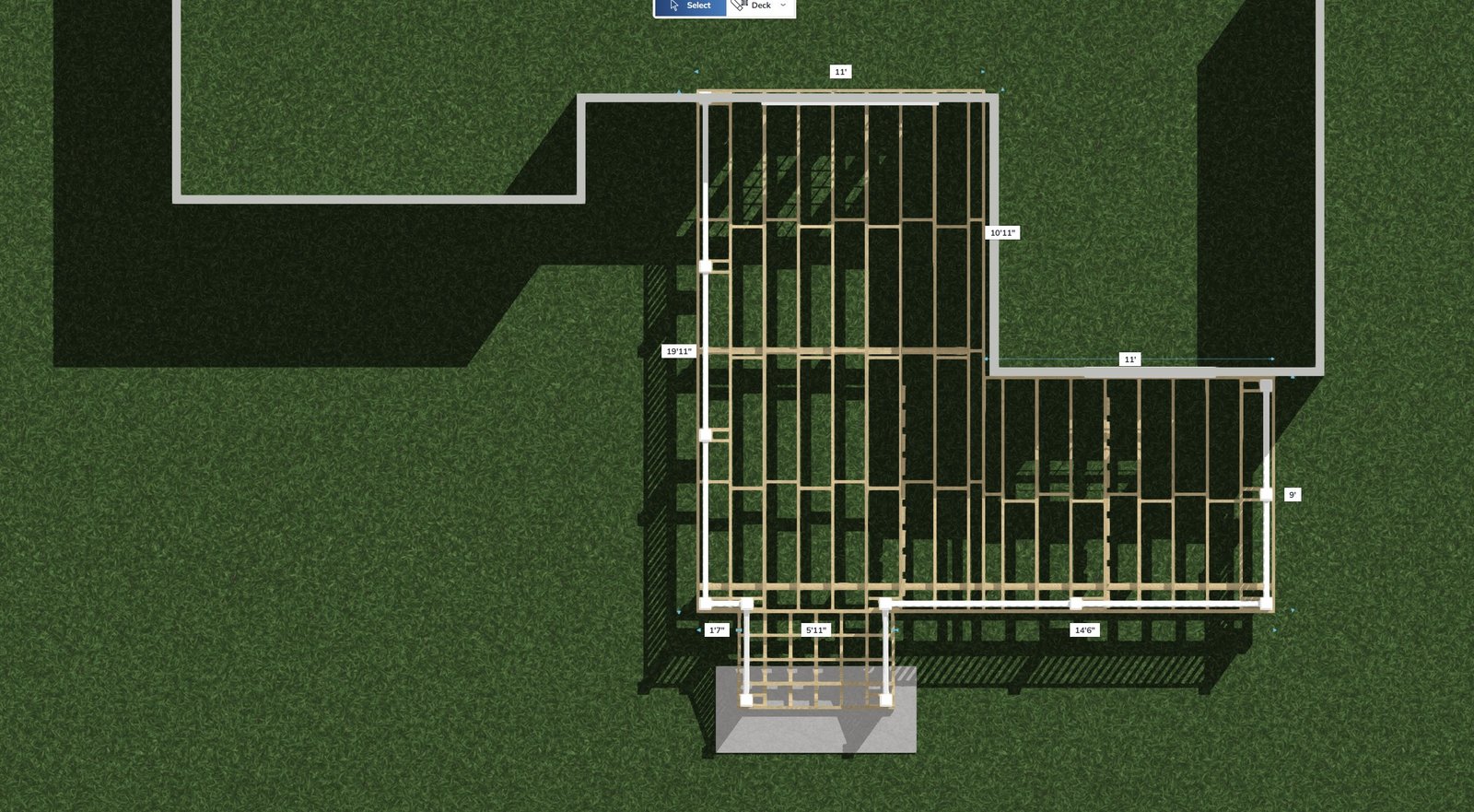 Deck design concept for the Wayland Massachusetts renovation, photograph 3