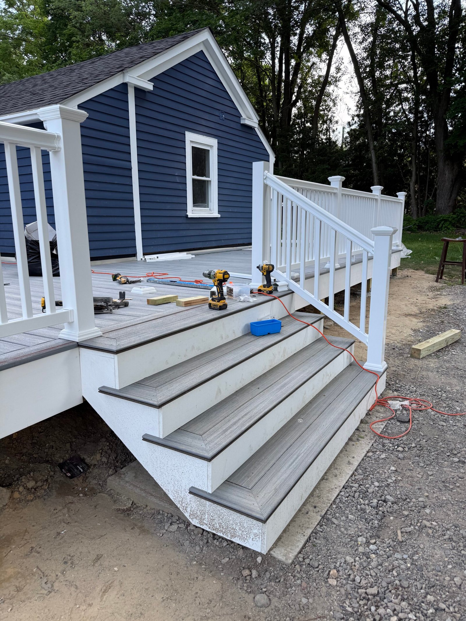 Deck stairs and finishing details in Wayland Massachusetts, photograph 4