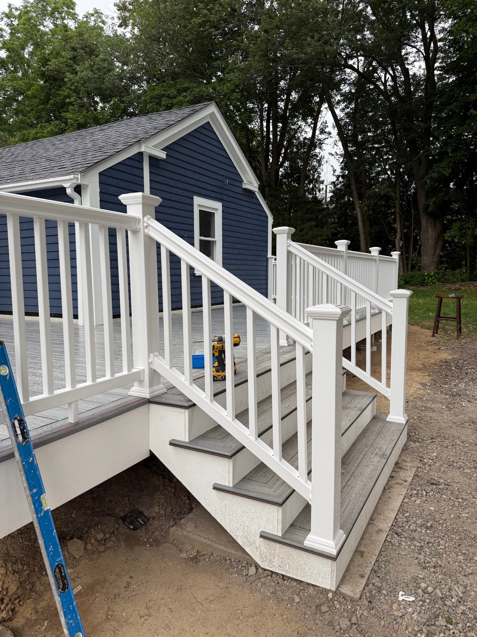 Deck stairs and finishing details in Wayland Massachusetts, photograph 5