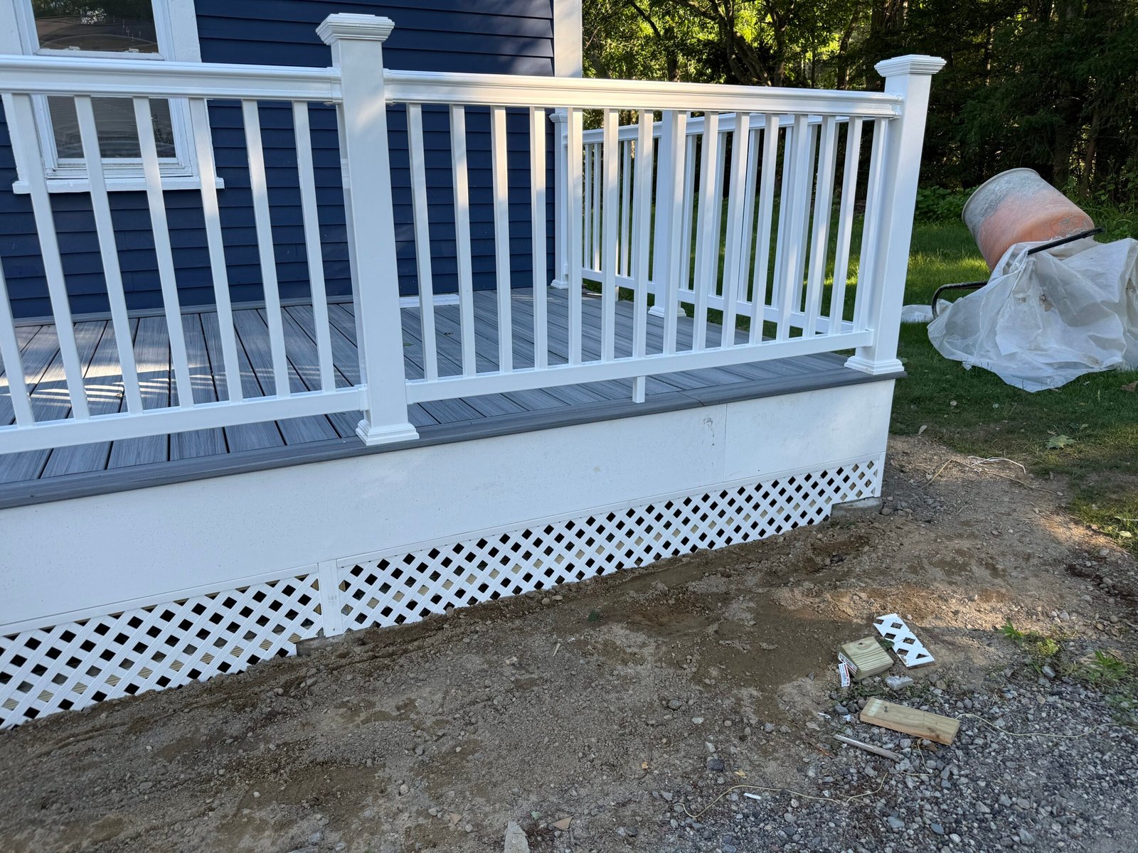 Completed custom deck construction in Wayland Massachusetts, photograph 6