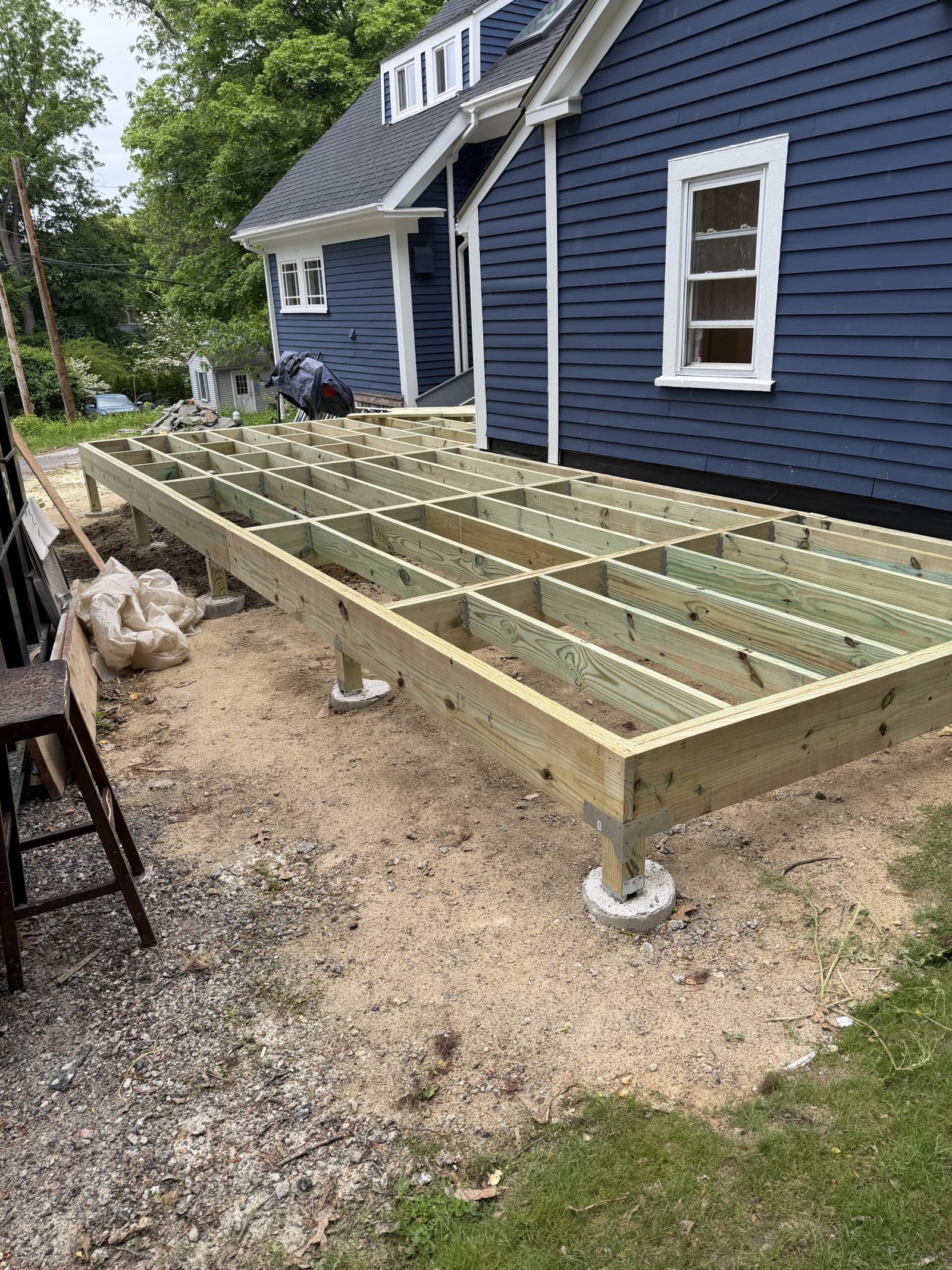 Structural framing for a new deck in Wayland Massachusetts, photograph 4