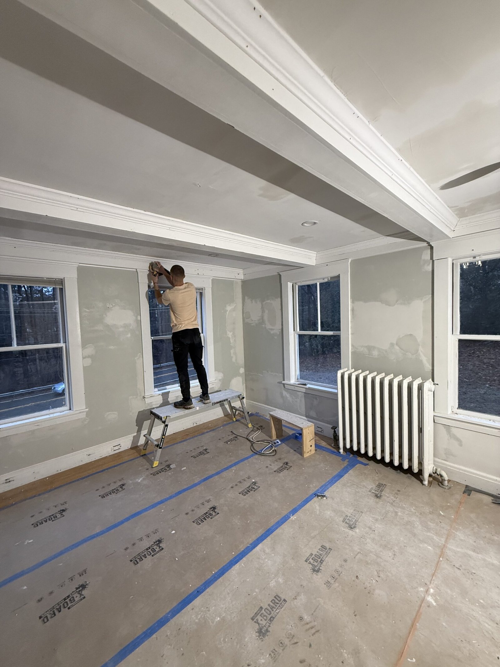 Painting and interior finish preparation during whole-house renovation in Wayland Massachusetts, photograph 2