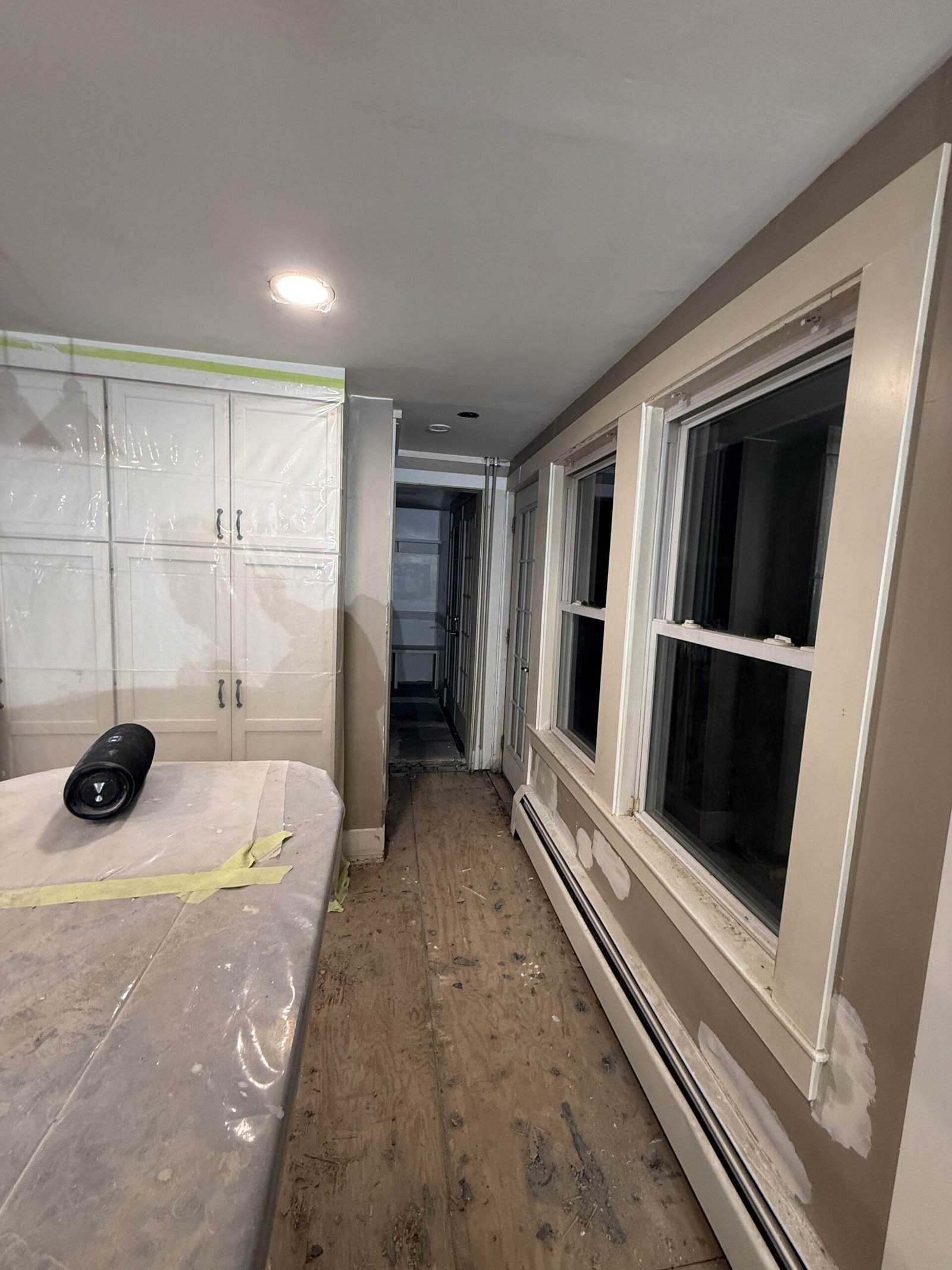 Painting and interior finish preparation during whole-house renovation in Wayland Massachusetts, photograph 4