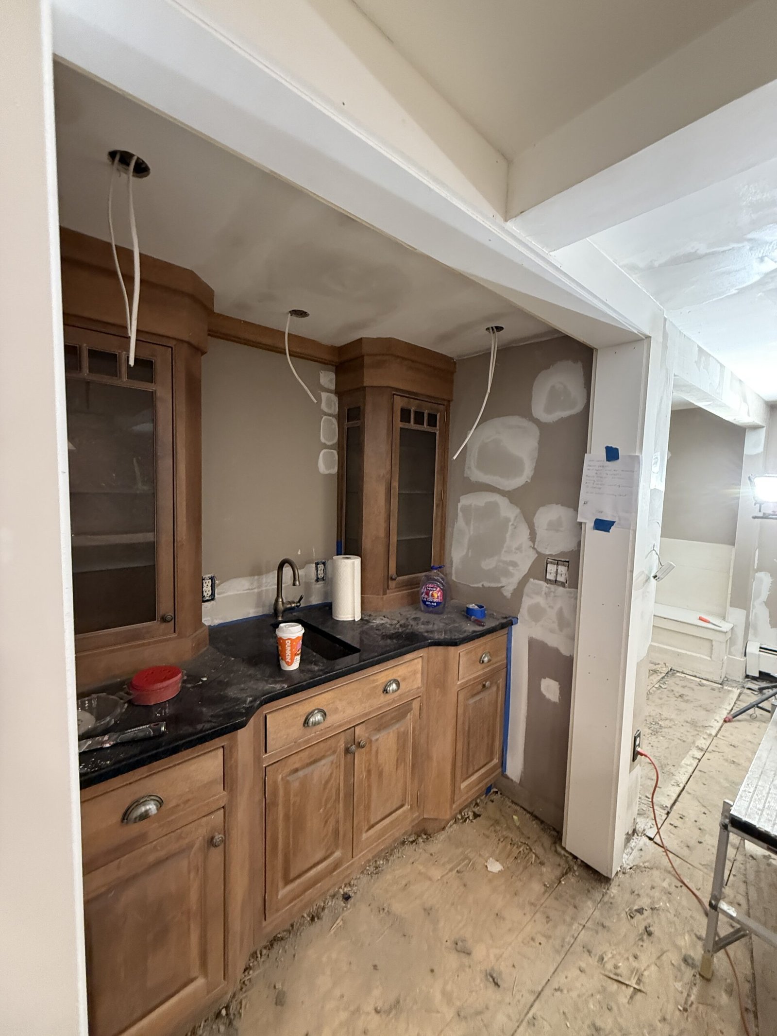 Painting and interior finish preparation during whole-house renovation in Wayland Massachusetts, photograph 5