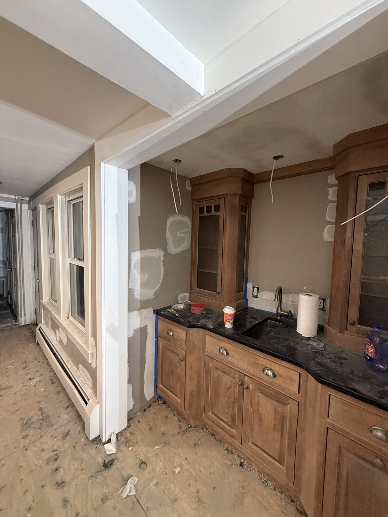 Painting and interior finish preparation during whole-house renovation in Wayland Massachusetts, photograph 6