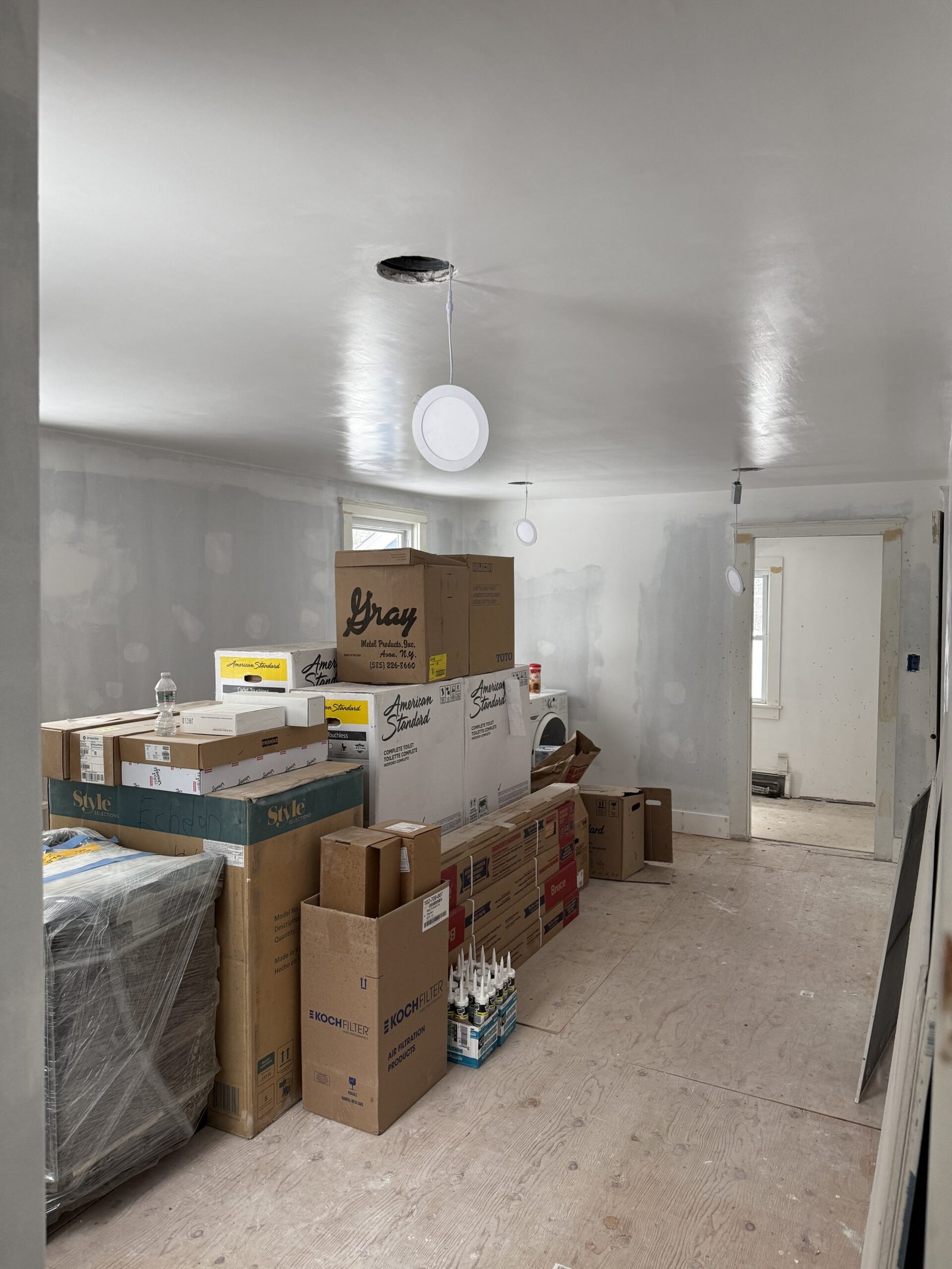 Painting and interior finish preparation during whole-house renovation in Wayland Massachusetts, photograph 7
