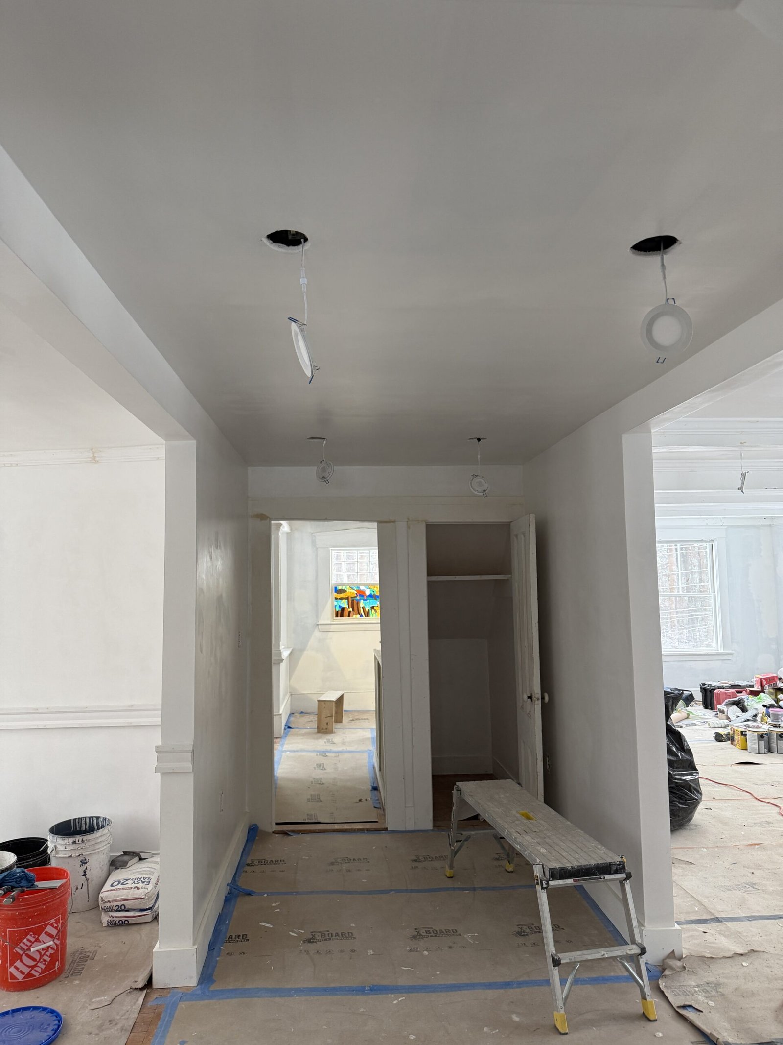 Painting and interior finish preparation during whole-house renovation in Wayland Massachusetts, photograph 9