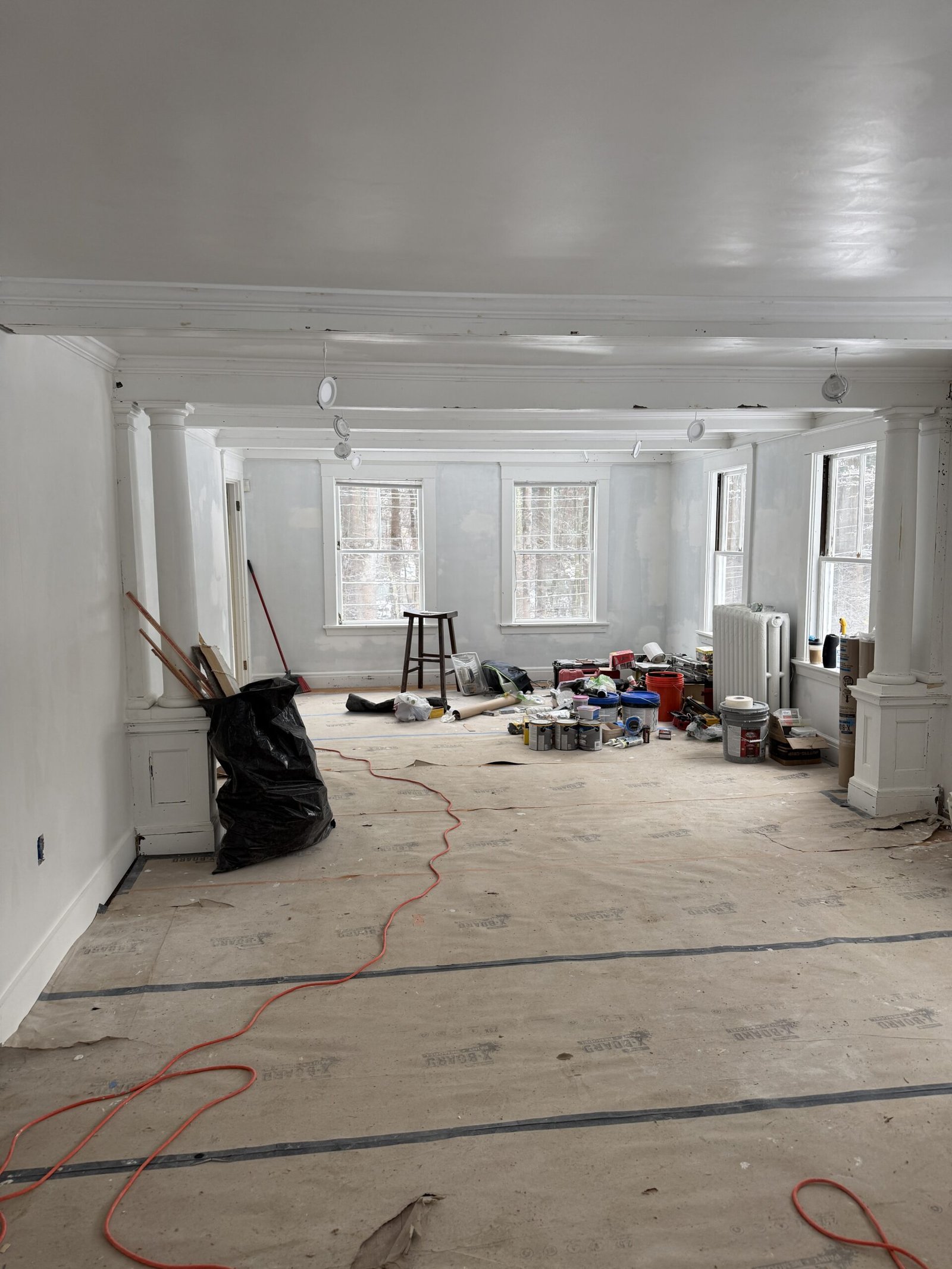 Painting and interior finish preparation during whole-house renovation in Wayland Massachusetts, photograph 10