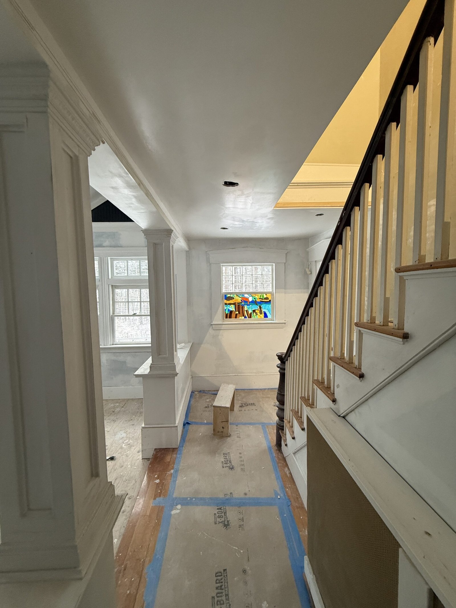 Painting and interior finish preparation during whole-house renovation in Wayland Massachusetts, photograph 16