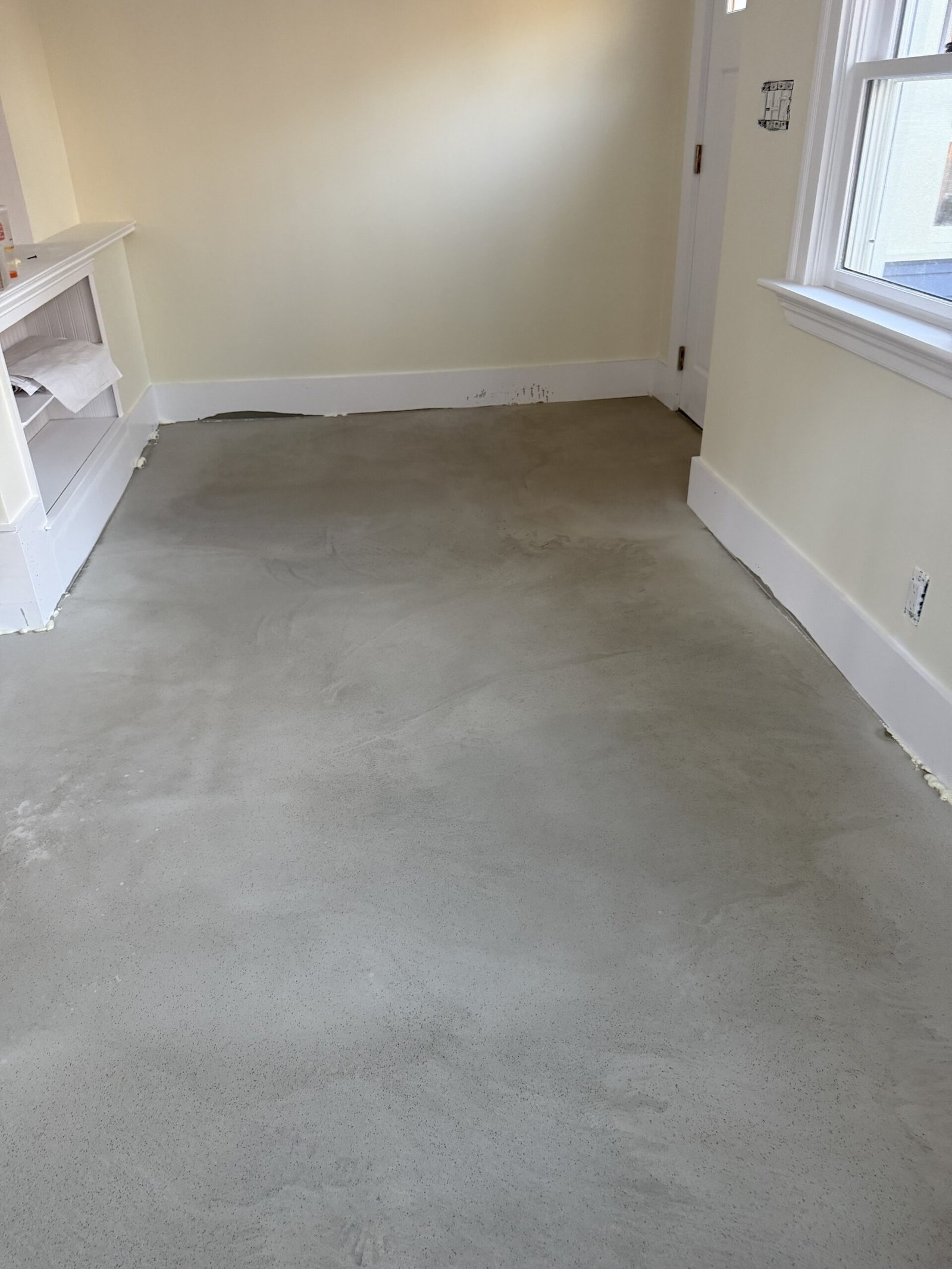 Self-leveling compound and final floor preparation during whole-house renovation in Wayland Massachusetts, photograph 8