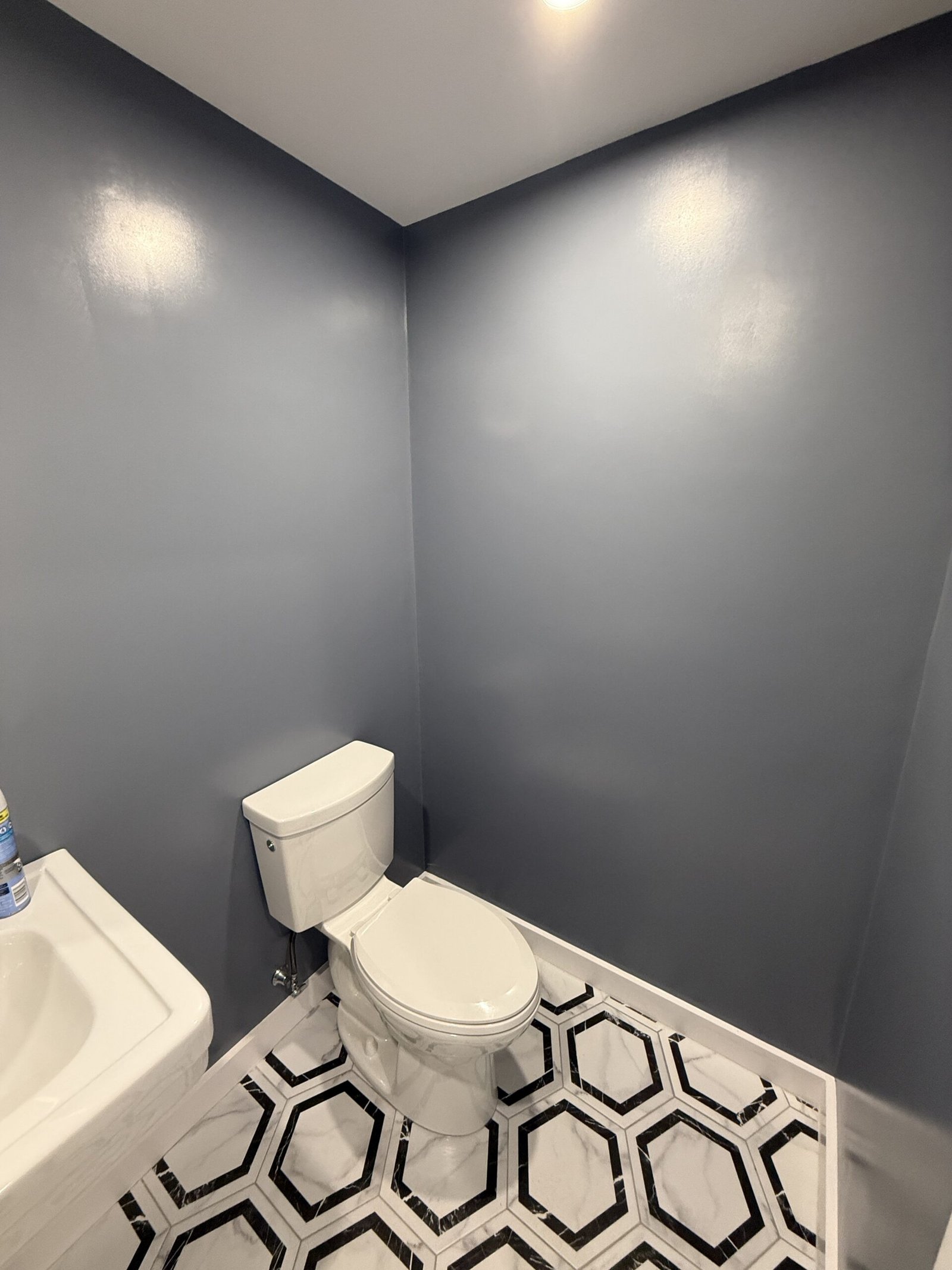 Contractor-taken completed bathroom after whole-house renovation in Wayland Massachusetts, photograph 4