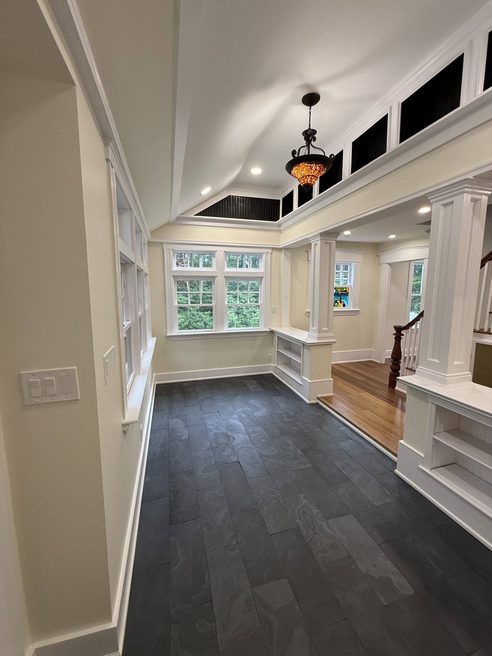 Completed entry or mudroom after whole-house renovation in Wayland Massachusetts, photograph 2