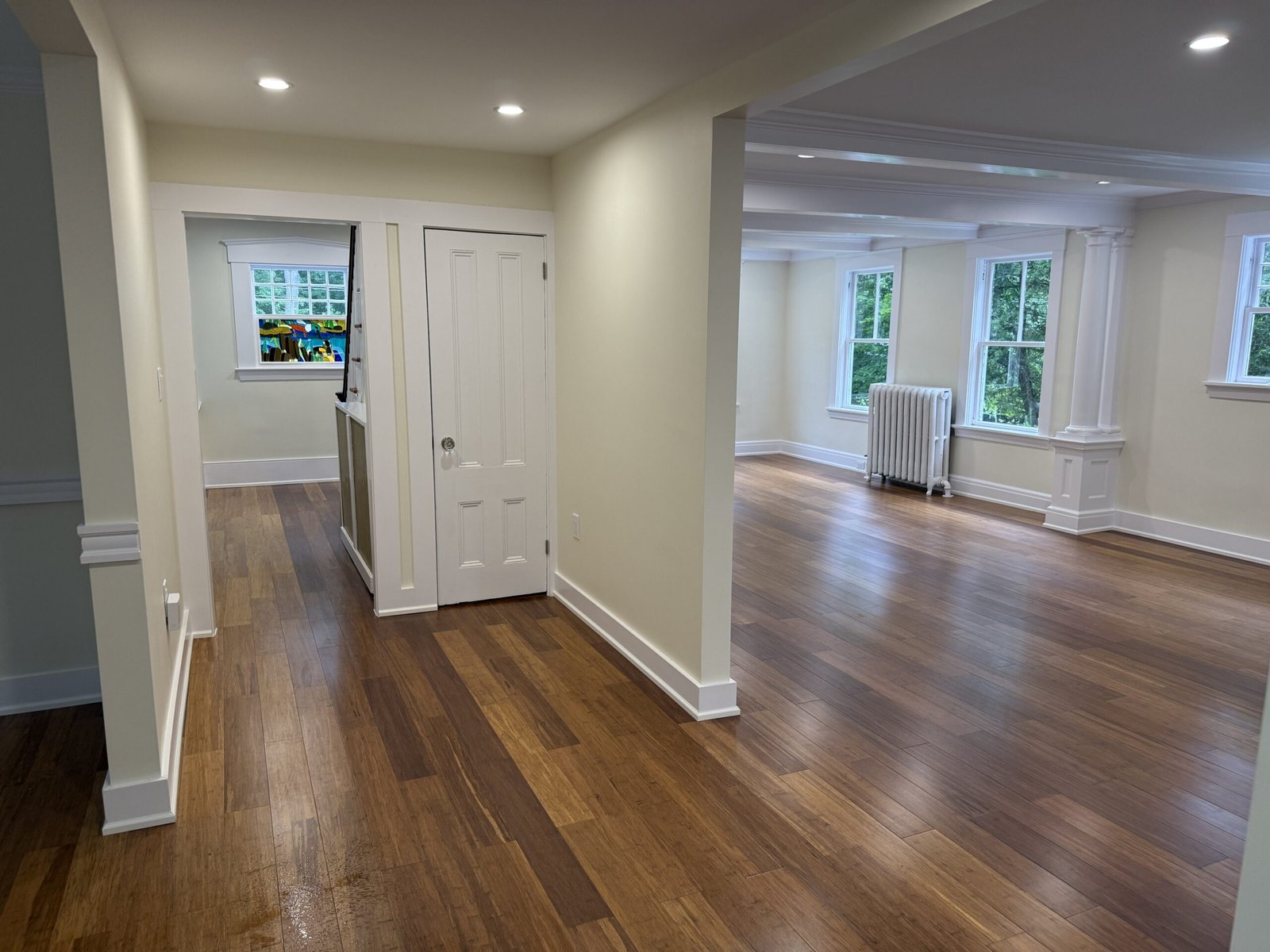 Contractor-taken completed kitchen, built-in, or connected living space after renovation in Wayland Massachusetts, photograph 8