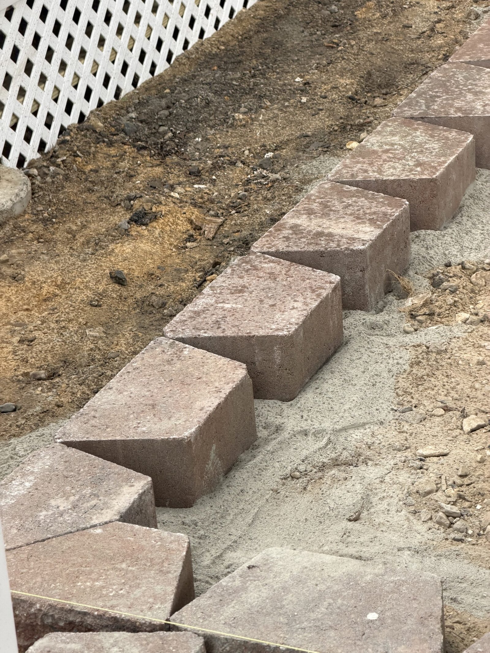 Front paver patio construction in progress in Wayland Massachusetts, photograph 4
