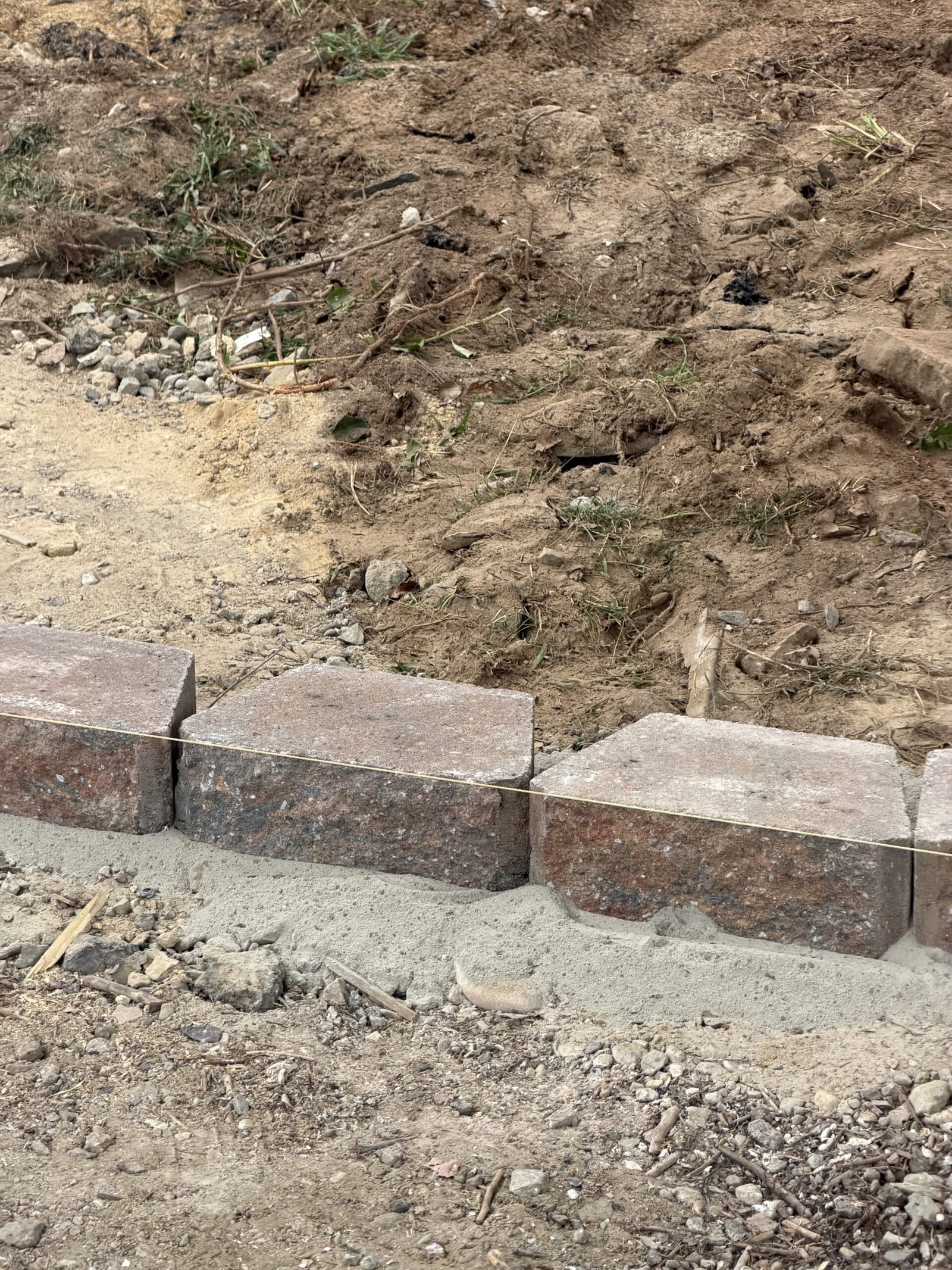 Front paver patio construction in progress in Wayland Massachusetts, photograph 6