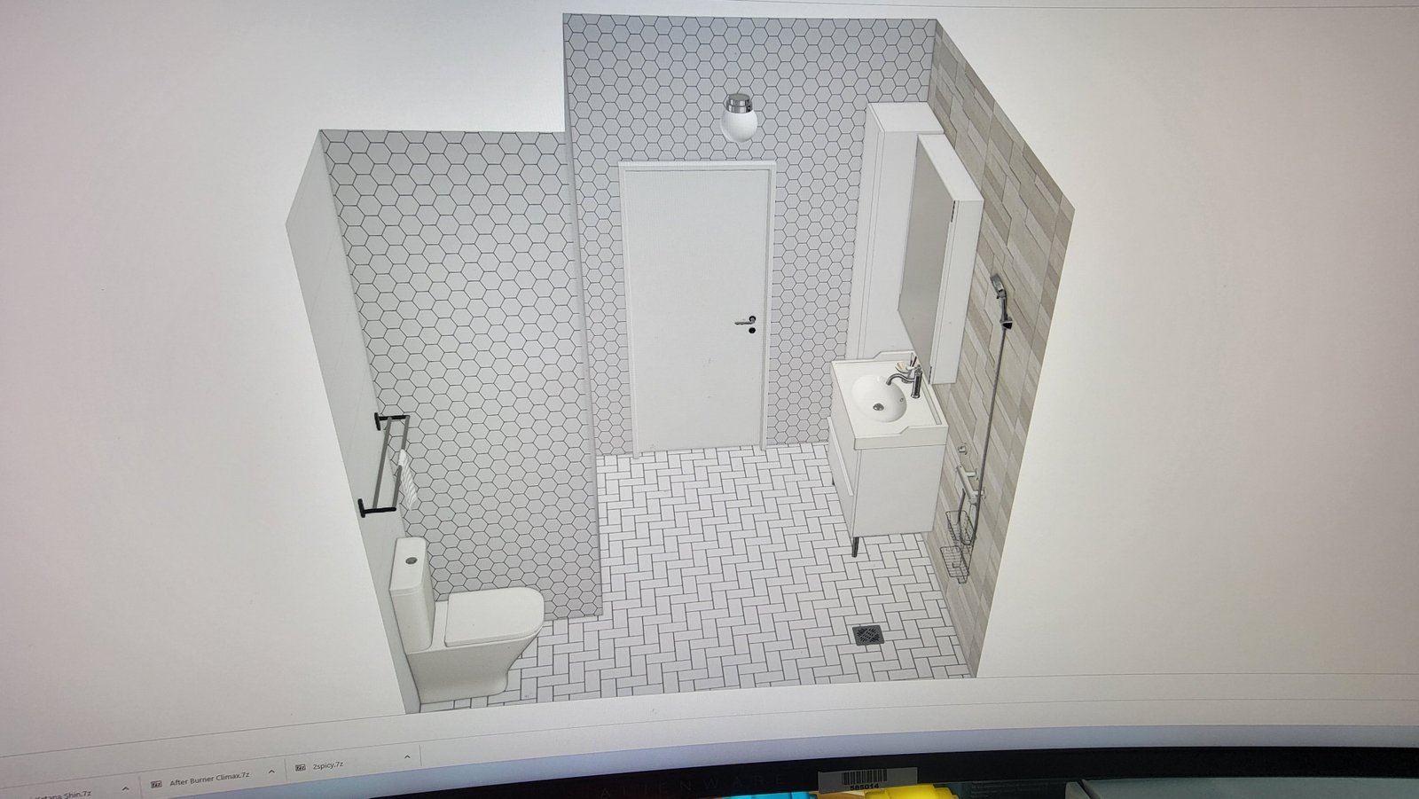 Bathroom design visualization for a full bathroom build in Marblehead Massachusetts